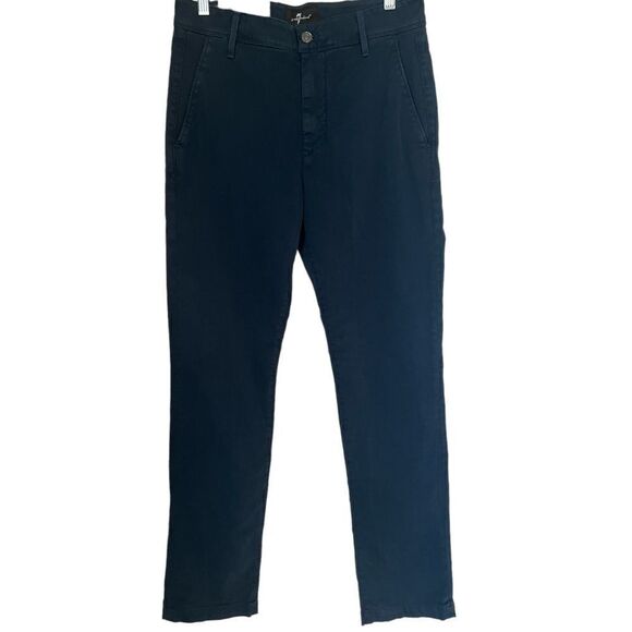 NWT 7 for All Mankind Men’s LUXE PERFORMANCE SLIMMY CHINO IN SATEEN NAVY sz 28 - Picture 5 of 11